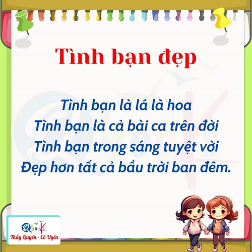 Bài thơ  Tình bạn đẹp 